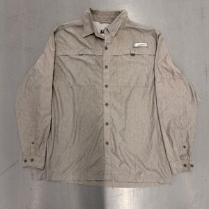 Habit Mens XL Fishing Shirt Grey Check Solar Factor UPF 40+ Long Sleeve Vented